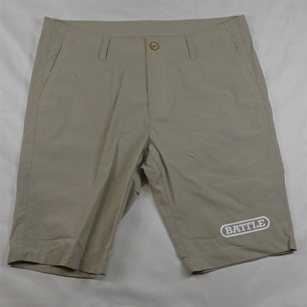 Battle M x 11" Khaki Stretch Fitted‎ Golf Tech Hybrid Shorts